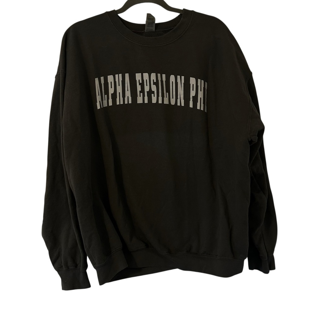 Charcoal Gray AEPHI Sorority Greeklife Crewneck Sweatshirt Women’s Size XL Fit!